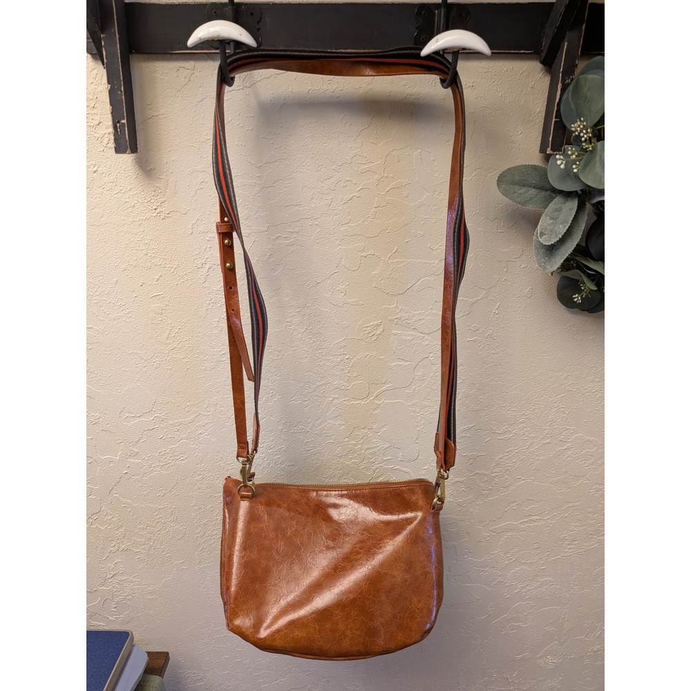 Madewell Suede Leather Double Pouch Crossbody Bag Brown by Anthropolgy